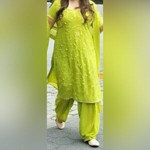 Indian Salwar Suit for Women, Color: Green, Size:6